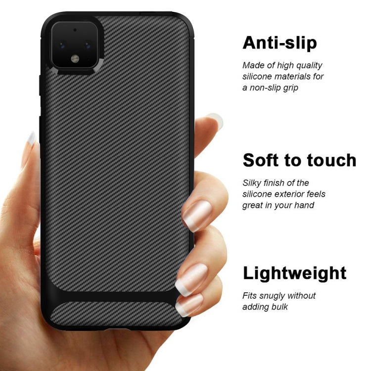 For Google Pixel 4 XL Carbon Fiber Texture Shockproof TPU Protective Case