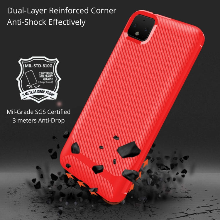 For Google Pixel 4 XL Carbon Fiber Texture Shockproof TPU Protective Case