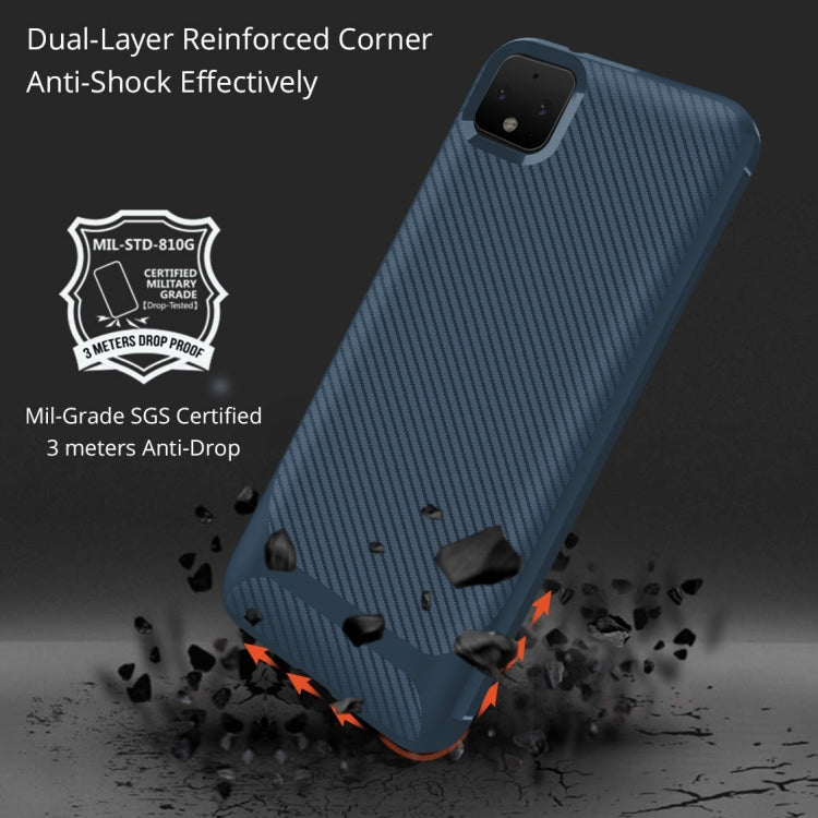 For Google Pixel 4 XL Carbon Fiber Texture Shockproof TPU Protective Case