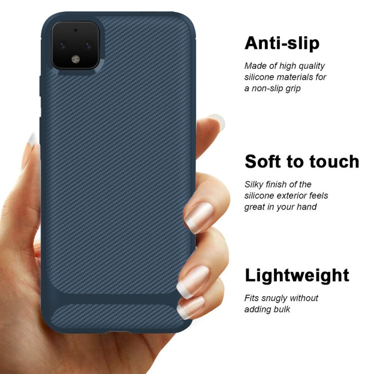For Google Pixel 4 XL Carbon Fiber Texture Shockproof TPU Protective Case
