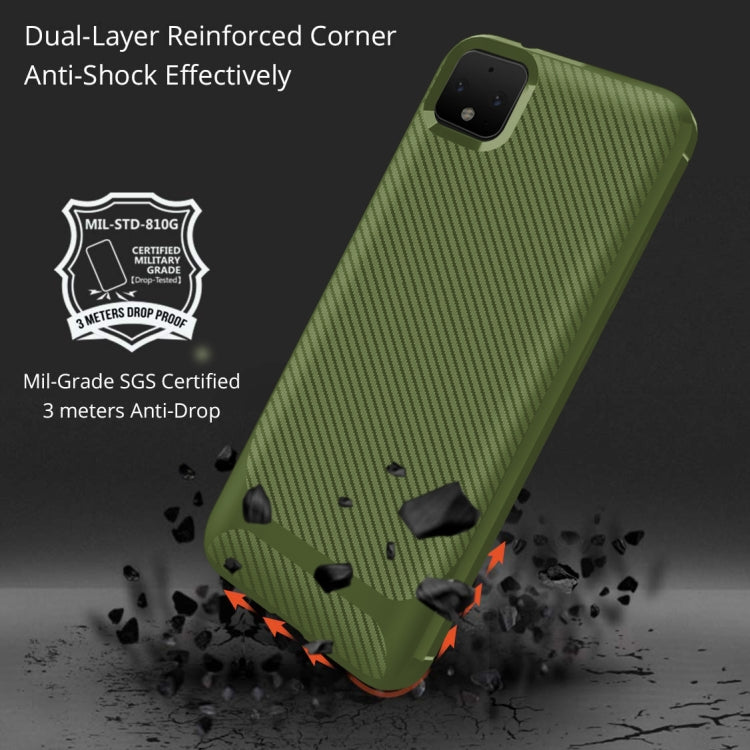 For Google Pixel 4 XL Carbon Fiber Texture Shockproof TPU Protective Case