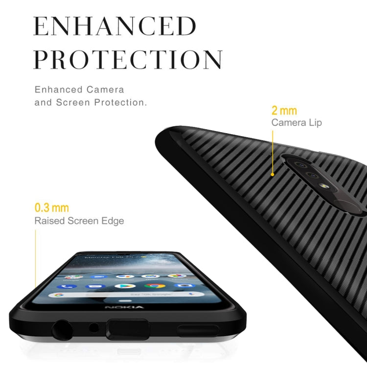 For Nokia 4.2 Carbon Fiber Texture Shockproof TPU Protective Case