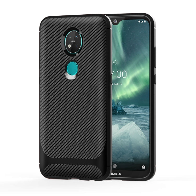For Nokia 7.2 / 6.2 Carbon Fiber Texture Shockproof TPU Protective Case