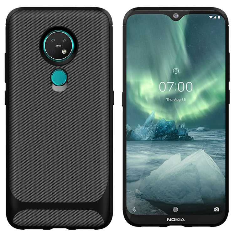 For Nokia 7.2 / 6.2 Carbon Fiber Texture Shockproof TPU Protective Case