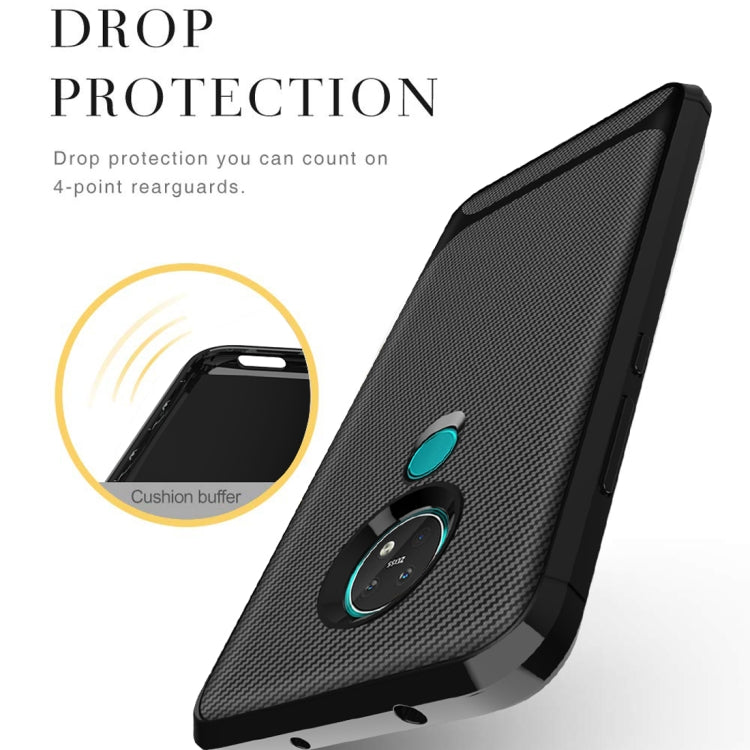 For Nokia 7.2 / 6.2 Carbon Fiber Texture Shockproof TPU Protective Case