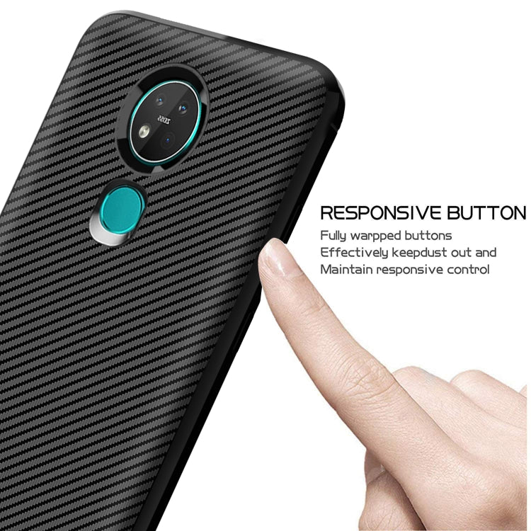 For Nokia 7.2 / 6.2 Carbon Fiber Texture Shockproof TPU Protective Case
