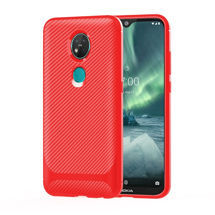 For Nokia 7.2 / 6.2 Carbon Fiber Texture Shockproof TPU Protective Case
