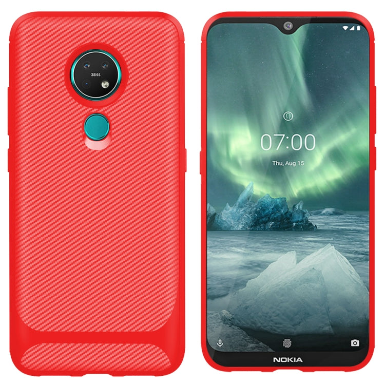 For Nokia 7.2 / 6.2 Carbon Fiber Texture Shockproof TPU Protective Case