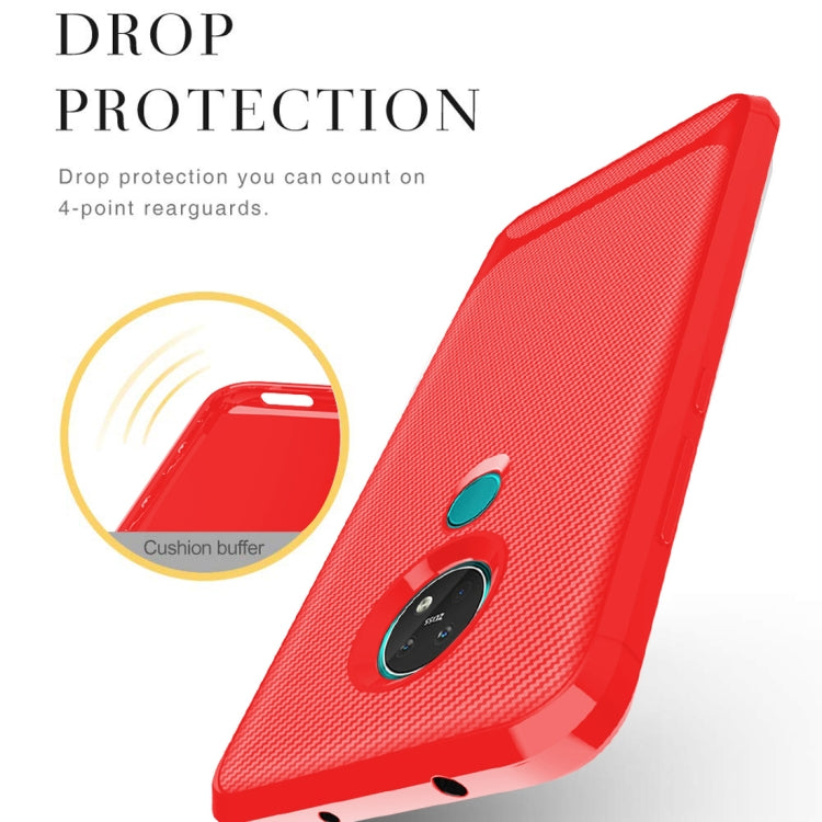 For Nokia 7.2 / 6.2 Carbon Fiber Texture Shockproof TPU Protective Case