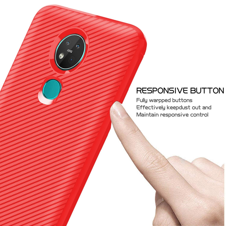 For Nokia 7.2 / 6.2 Carbon Fiber Texture Shockproof TPU Protective Case