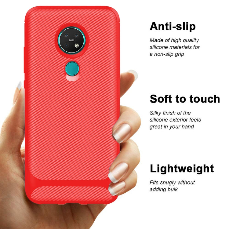 For Nokia 7.2 / 6.2 Carbon Fiber Texture Shockproof TPU Protective Case