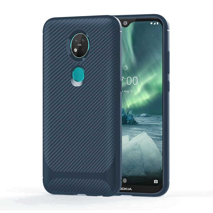 For Nokia 7.2 / 6.2 Carbon Fiber Texture Shockproof TPU Protective Case