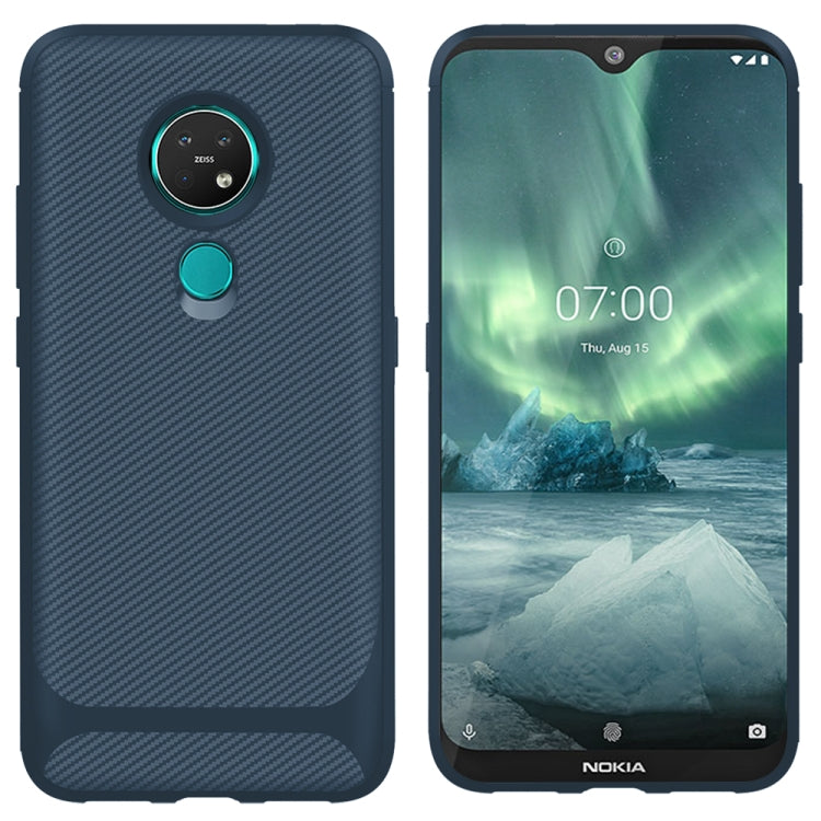 For Nokia 7.2 / 6.2 Carbon Fiber Texture Shockproof TPU Protective Case