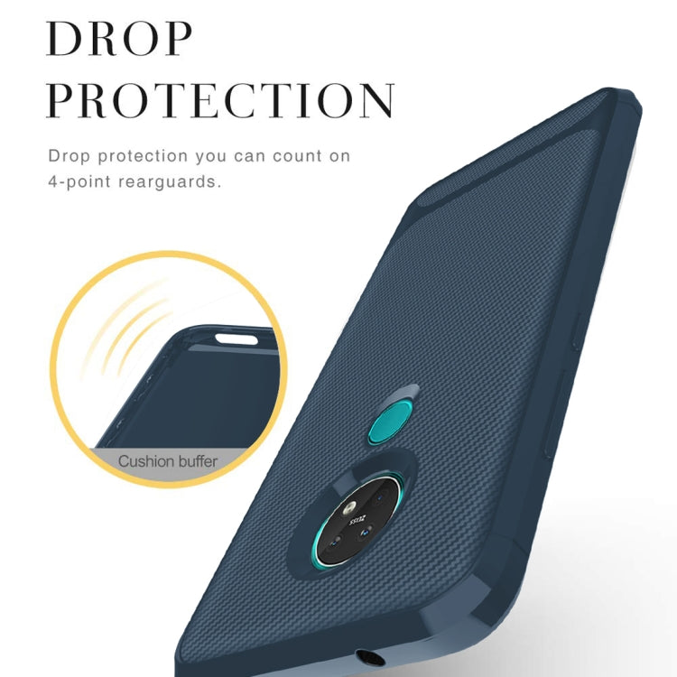 For Nokia 7.2 / 6.2 Carbon Fiber Texture Shockproof TPU Protective Case