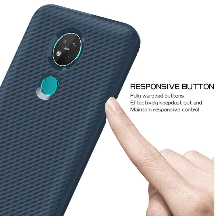 For Nokia 7.2 / 6.2 Carbon Fiber Texture Shockproof TPU Protective Case