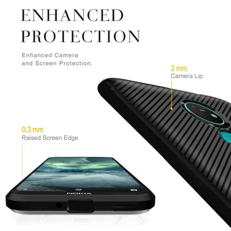 For Nokia 7.2 / 6.2 Carbon Fiber Texture Shockproof TPU Protective Case