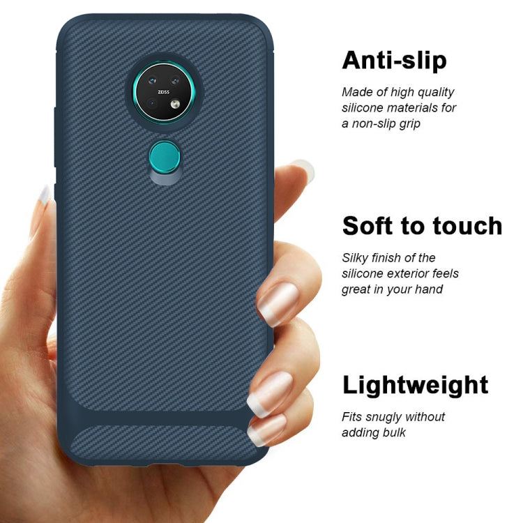 For Nokia 7.2 / 6.2 Carbon Fiber Texture Shockproof TPU Protective Case
