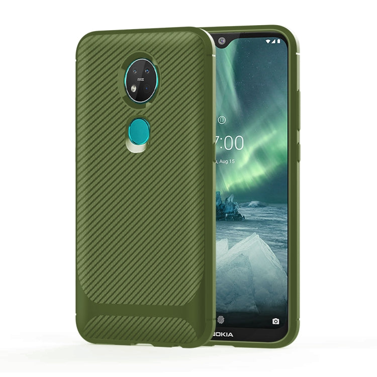 For Nokia 7.2 / 6.2 Carbon Fiber Texture Shockproof TPU Protective Case
