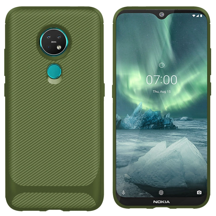 For Nokia 7.2 / 6.2 Carbon Fiber Texture Shockproof TPU Protective Case