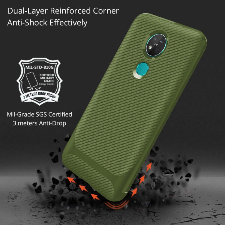 For Nokia 7.2 / 6.2 Carbon Fiber Texture Shockproof TPU Protective Case