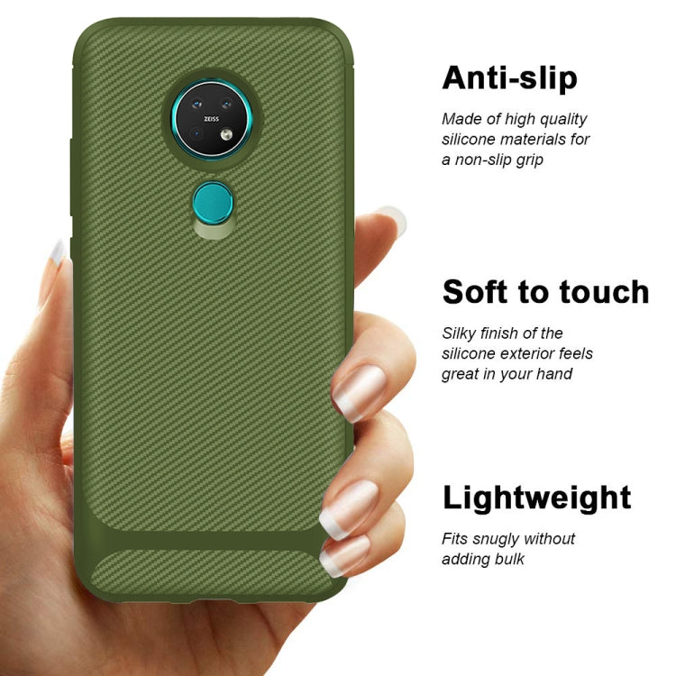For Nokia 7.2 / 6.2 Carbon Fiber Texture Shockproof TPU Protective Case