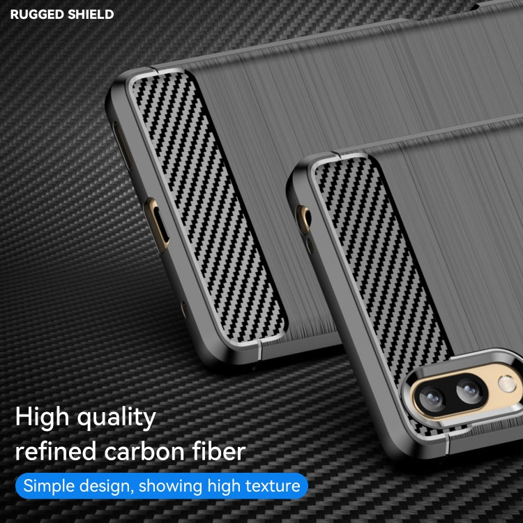 For Sony Xperia L3 Brushed Texture Carbon Fiber TPU Phone Case