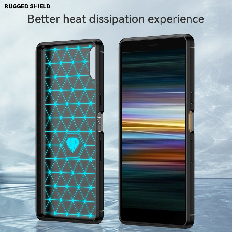 For Sony Xperia L3 Brushed Texture Carbon Fiber TPU Phone Case