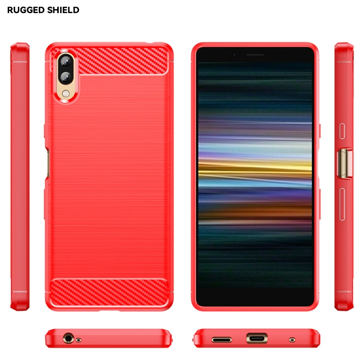 For Sony Xperia L3 Brushed Texture Carbon Fiber TPU Phone Case