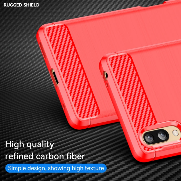 For Sony Xperia L3 Brushed Texture Carbon Fiber TPU Phone Case