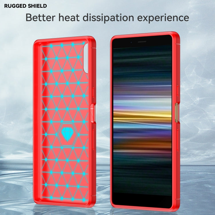 For Sony Xperia L3 Brushed Texture Carbon Fiber TPU Phone Case