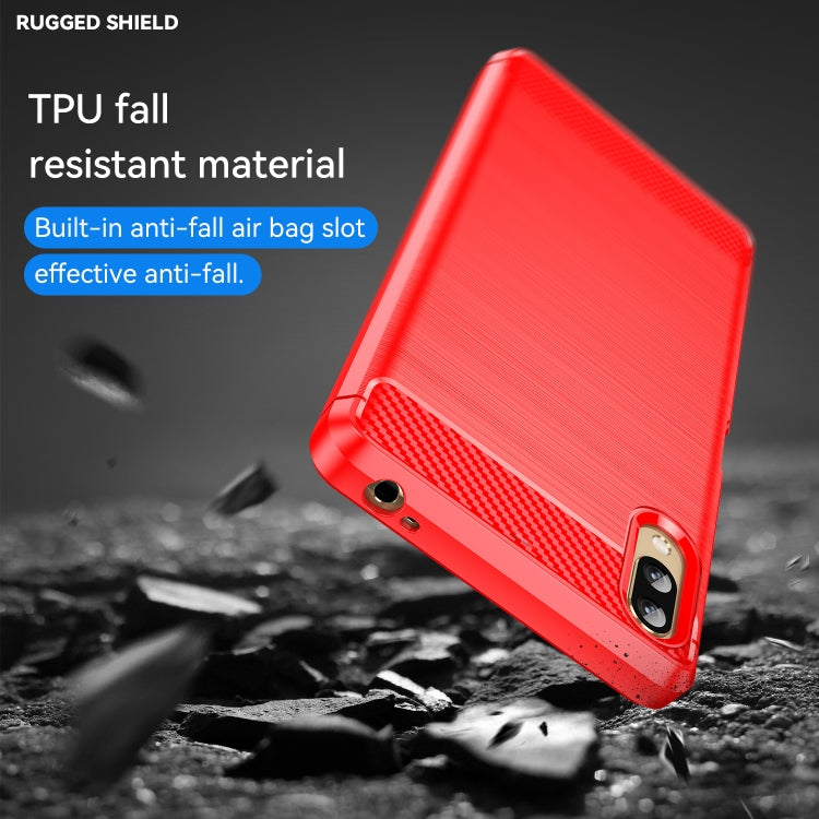 For Sony Xperia L3 Brushed Texture Carbon Fiber TPU Phone Case