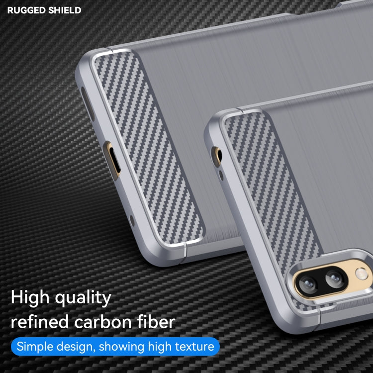 For Sony Xperia L3 Brushed Texture Carbon Fiber TPU Phone Case