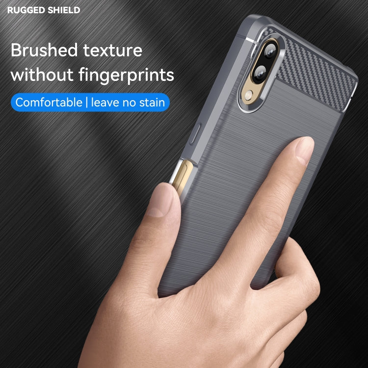 For Sony Xperia L3 Brushed Texture Carbon Fiber TPU Phone Case