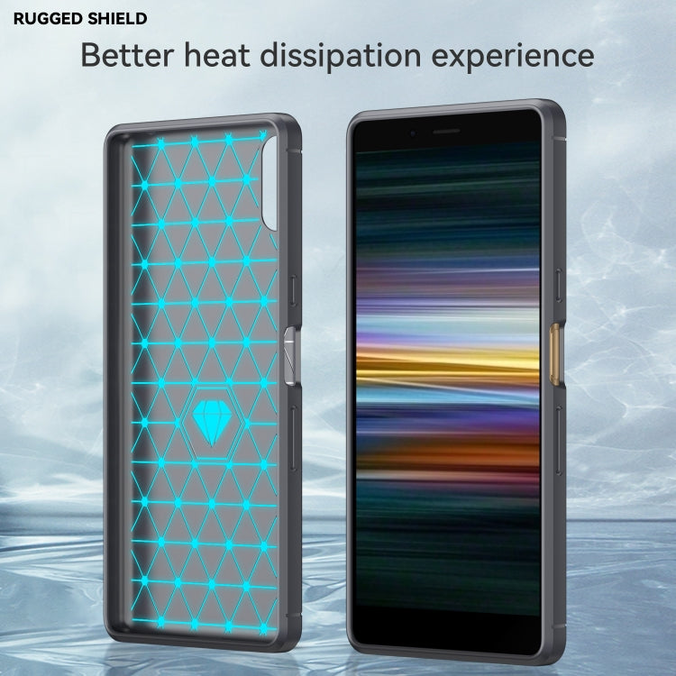 For Sony Xperia L3 Brushed Texture Carbon Fiber TPU Phone Case