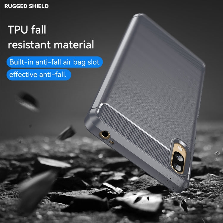 For Sony Xperia L3 Brushed Texture Carbon Fiber TPU Phone Case