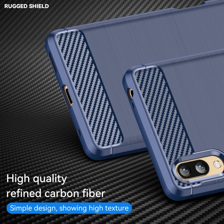 For Sony Xperia L3 Brushed Texture Carbon Fiber TPU Phone Case