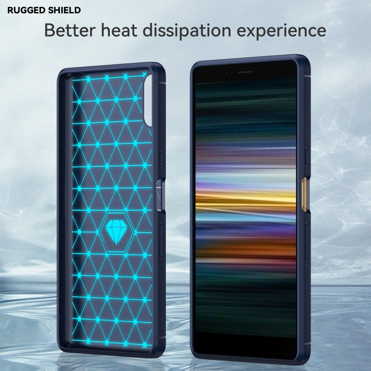 For Sony Xperia L3 Brushed Texture Carbon Fiber TPU Phone Case