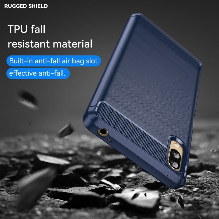For Sony Xperia L3 Brushed Texture Carbon Fiber TPU Phone Case
