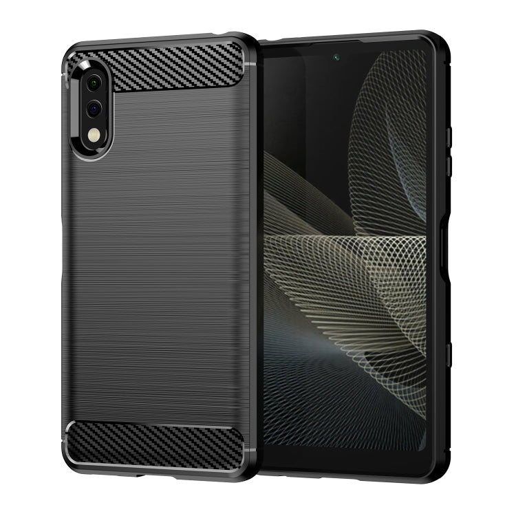 For Sony Xperia Ace II Brushed Texture Carbon Fiber TPU Phone Case