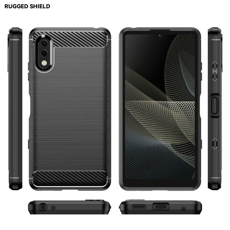 For Sony Xperia Ace II Brushed Texture Carbon Fiber TPU Phone Case