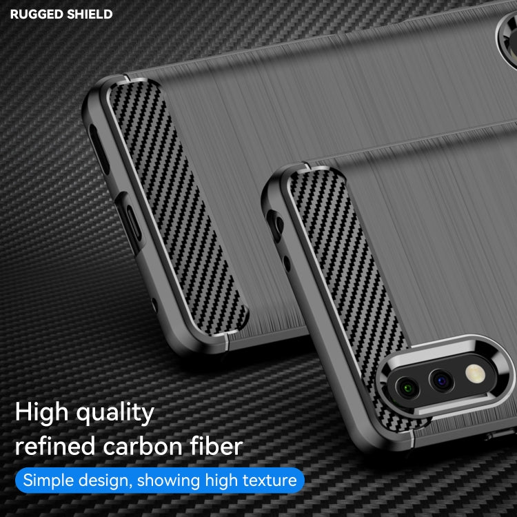 For Sony Xperia Ace II Brushed Texture Carbon Fiber TPU Phone Case