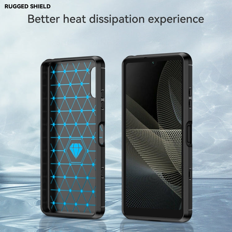 For Sony Xperia Ace II Brushed Texture Carbon Fiber TPU Phone Case