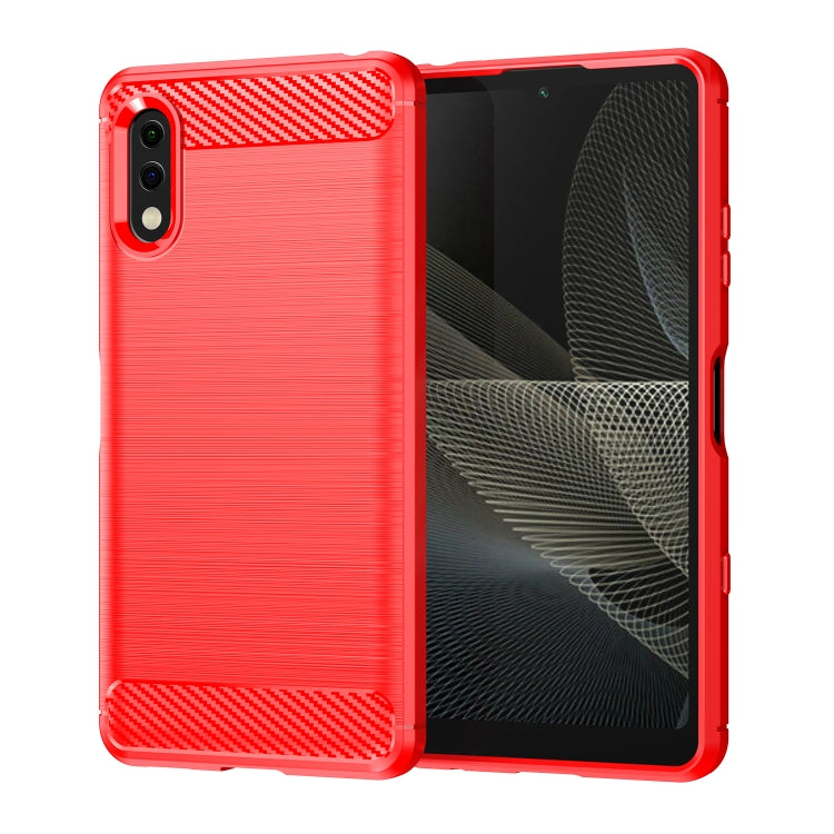For Sony Xperia Ace II Brushed Texture Carbon Fiber TPU Phone Case