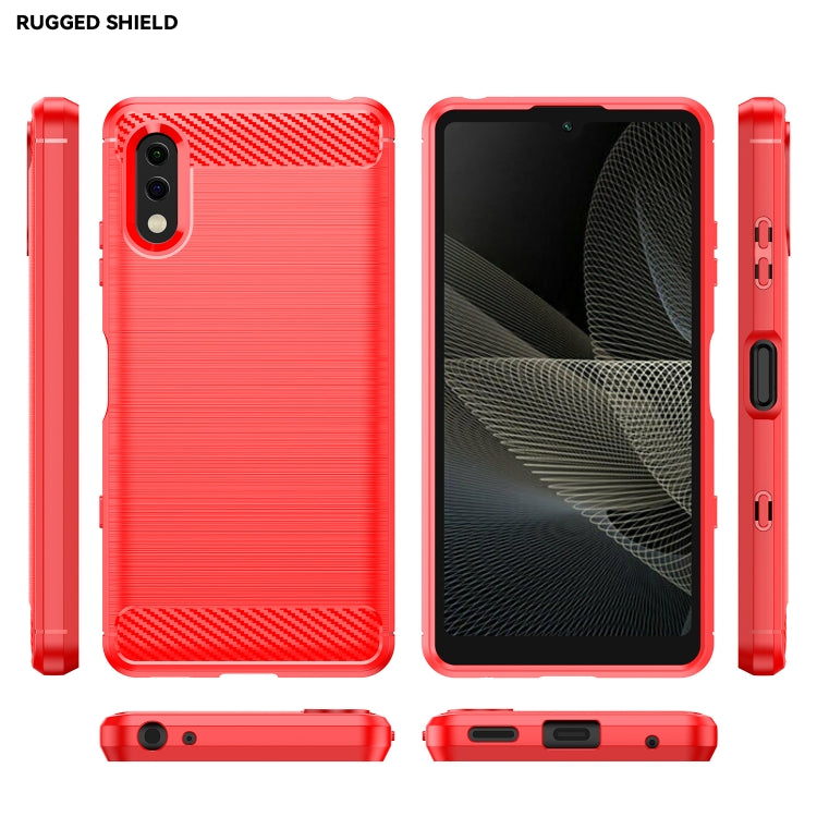 For Sony Xperia Ace II Brushed Texture Carbon Fiber TPU Phone Case