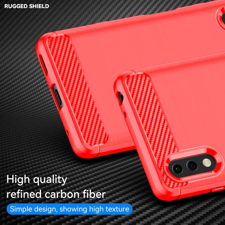 For Sony Xperia Ace II Brushed Texture Carbon Fiber TPU Phone Case