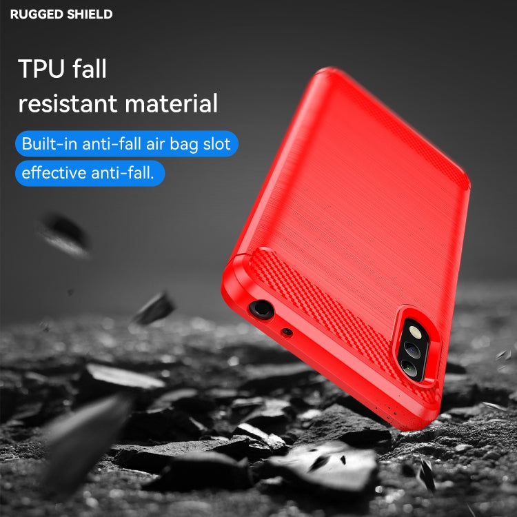 For Sony Xperia Ace II Brushed Texture Carbon Fiber TPU Phone Case