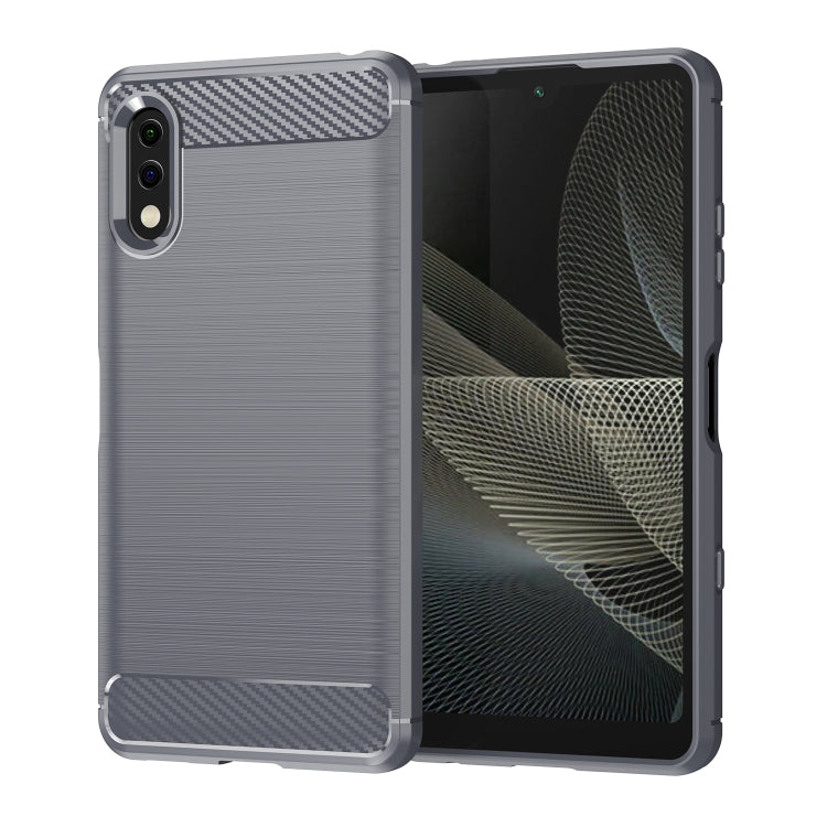 For Sony Xperia Ace II Brushed Texture Carbon Fiber TPU Phone Case