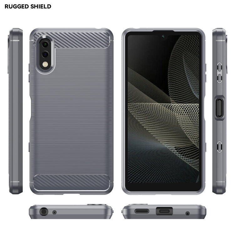 For Sony Xperia Ace II Brushed Texture Carbon Fiber TPU Phone Case