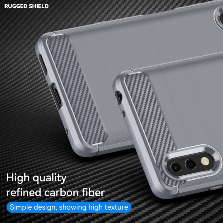 For Sony Xperia Ace II Brushed Texture Carbon Fiber TPU Phone Case
