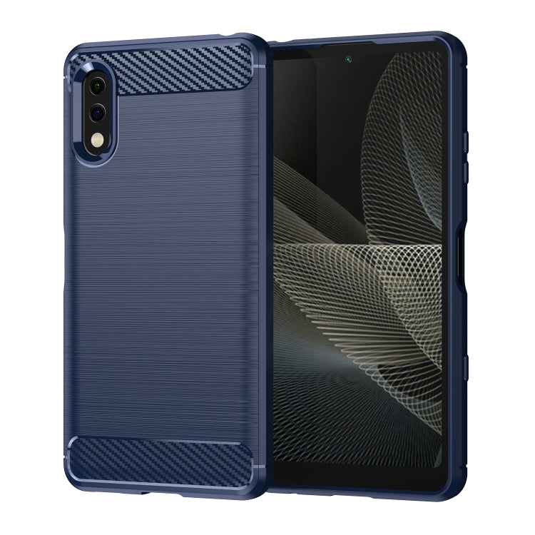 For Sony Xperia Ace II Brushed Texture Carbon Fiber TPU Phone Case
